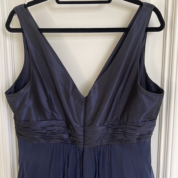 Teri Jon long dress. Size 16 blue taffeta top and chiffon bottom. - Picture 4 of 8